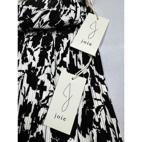 NWT JOIE Black/White Floral Accordion Pleat Set, Top/Pull-On Pants, Sz S - Picture 9 of 11